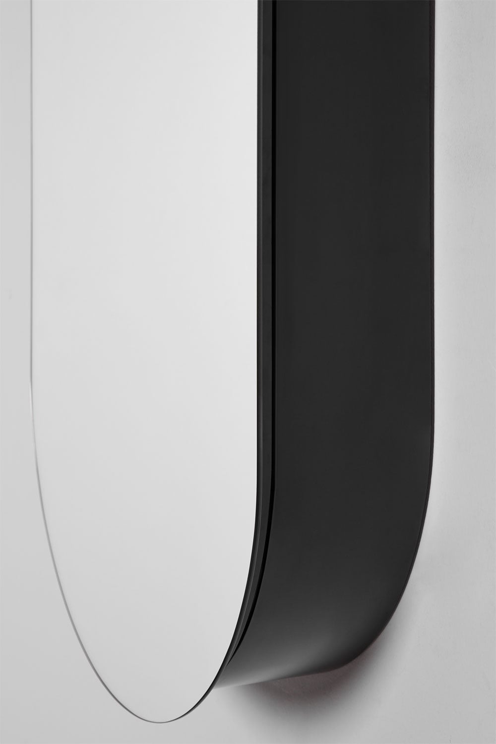 Oval wall mirror 50x90 cm for bathroom with storage Oricsa, gallery image 3