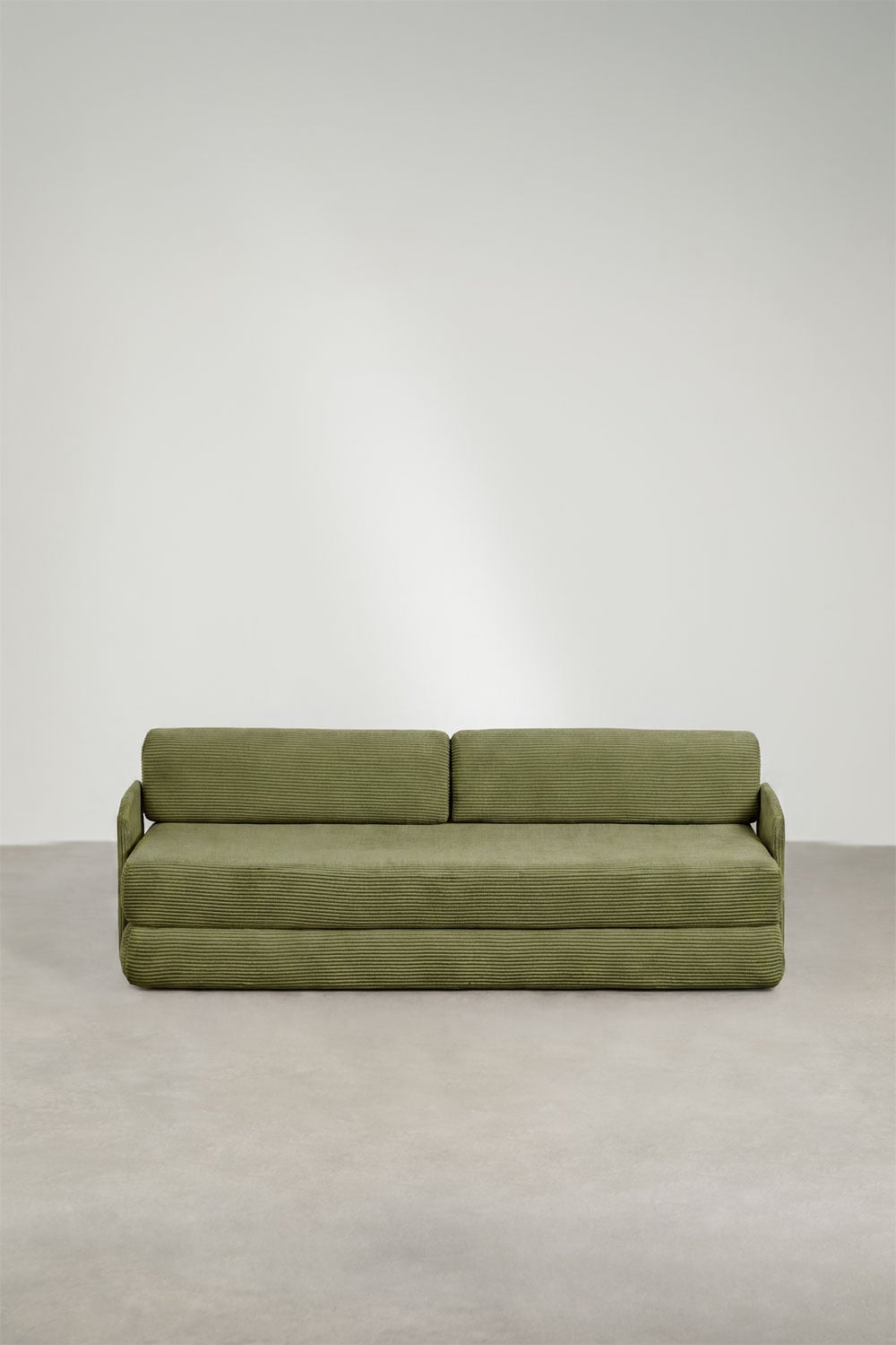 Vacuum-packed 2-seater sofa bed in velvet Kyoto, gallery image 7