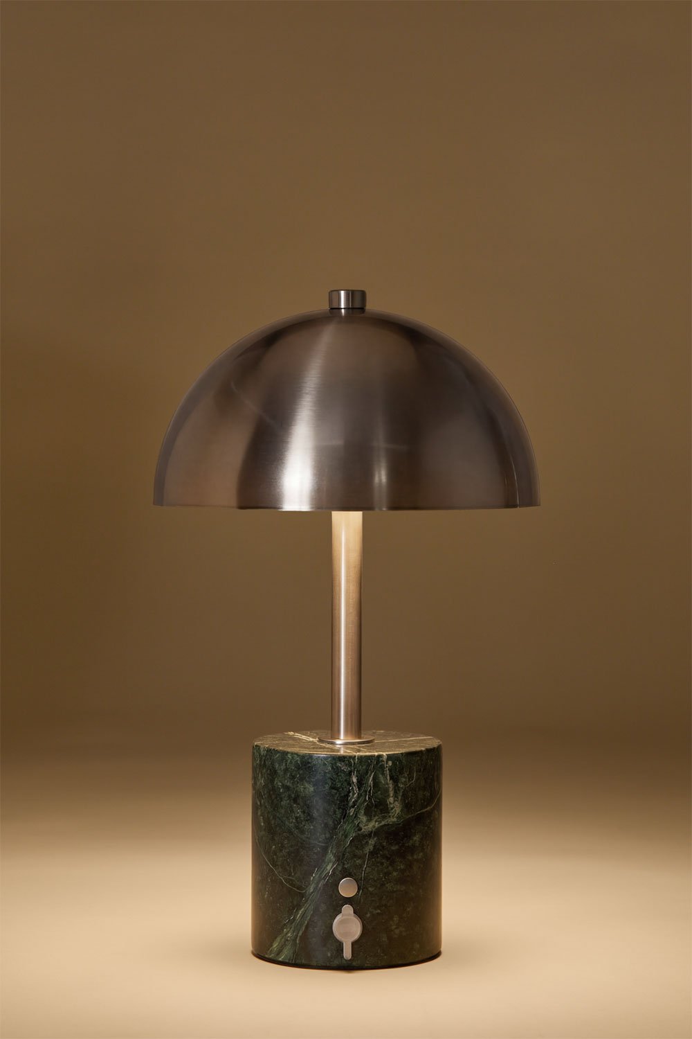 Wireless LED table lamp in iron and natural stone Nicolas, gallery image 2