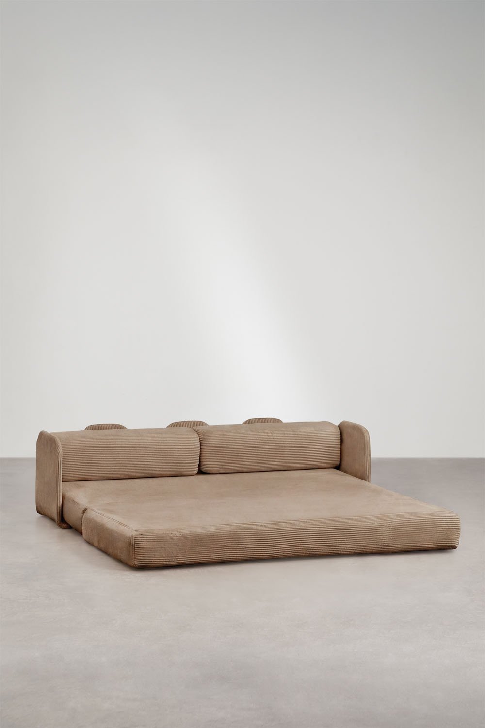 Vacuum-packed 2-seater sofa bed in velvet Kyoto, gallery image 6