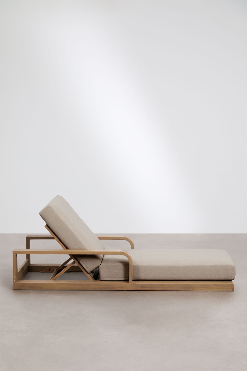 Brivori acacia wood reclining sun lounger, gallery image 3