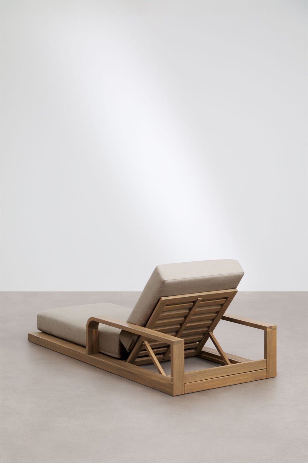 Brivori acacia wood reclining sun lounger, gallery image 4