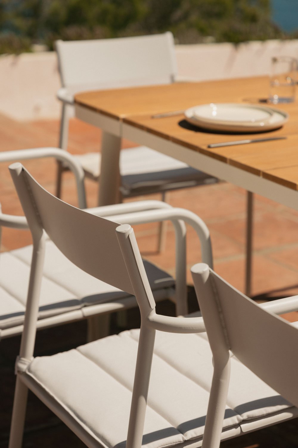 Stackable garden chair with steel armrests Tossa, gallery image 3