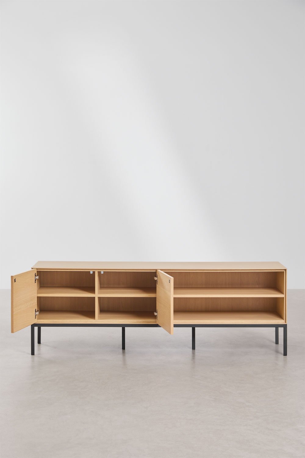 Bromley 160x40 cm TV cabinet in MDF and oak veneer, gallery image 3