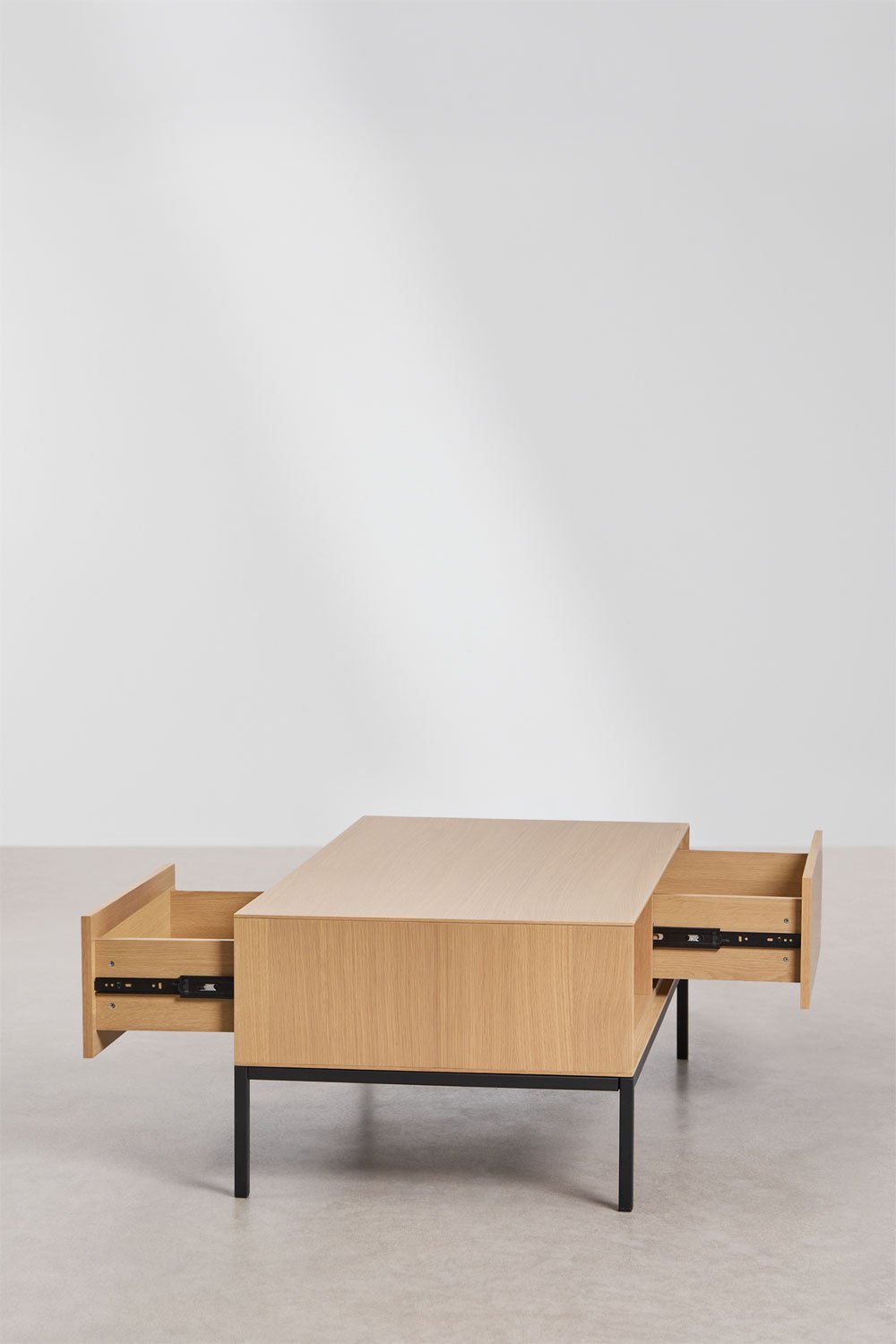 Rectangular coffee table 120x60 cm in MDF and Bromley oak veneer, gallery image 2