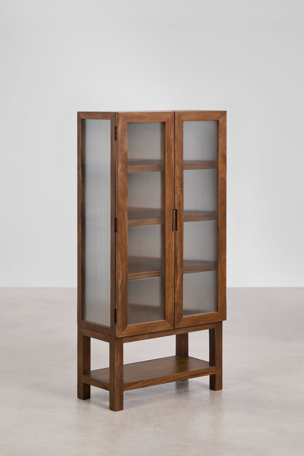 Mango wood and glass display cabinet Anamuia, gallery image 1