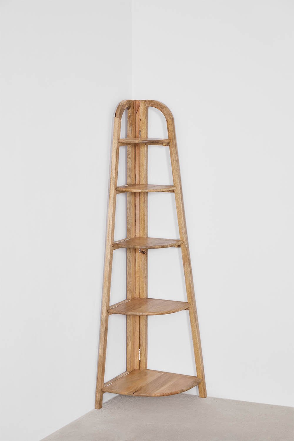 Shelby mango wood corner shelf, gallery image 1