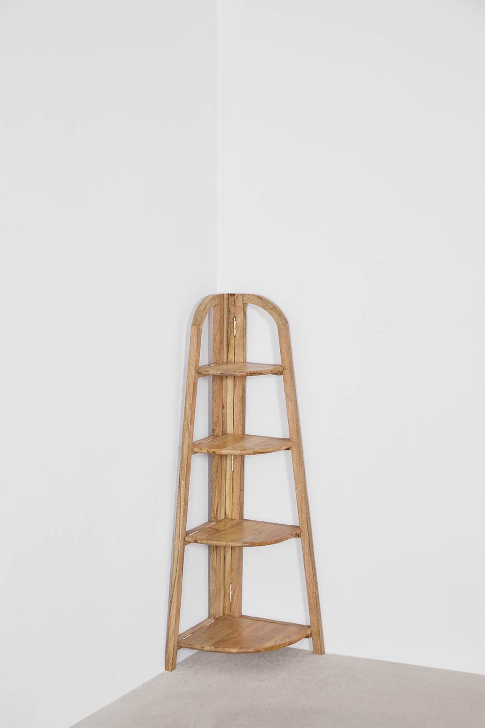 Shelby mango wood corner shelf, gallery image 1