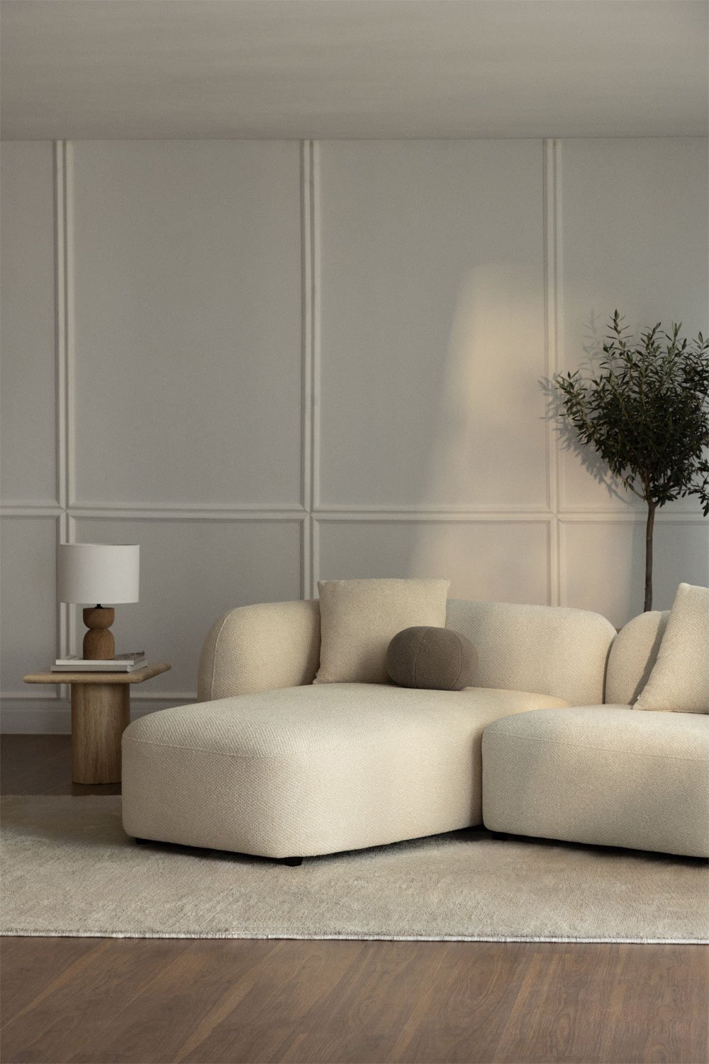 Left chaise longue module for Coco chenille modular sofa, gallery image 1