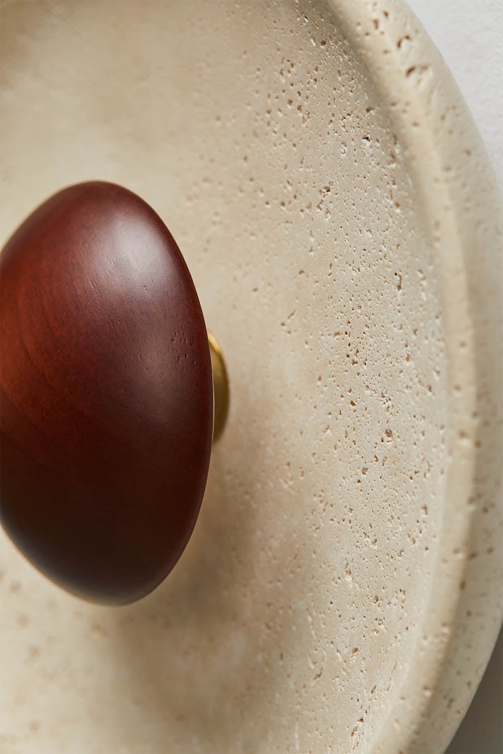 Giuliano natural stone and wood LED wall lamp Ø25 cm, gallery image 5