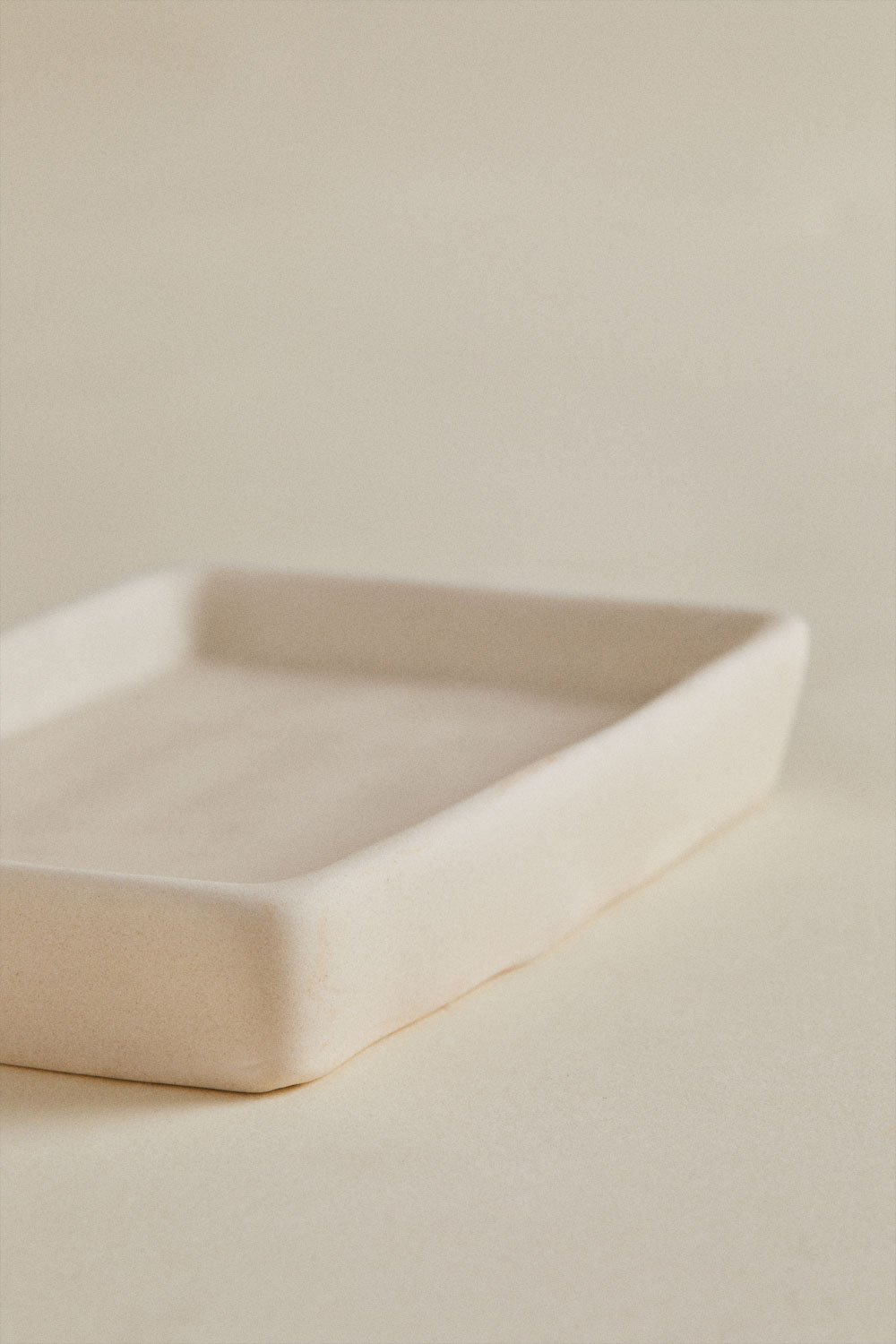 Cream beige stoneware bathroom accessories set Ganela, gallery image 5