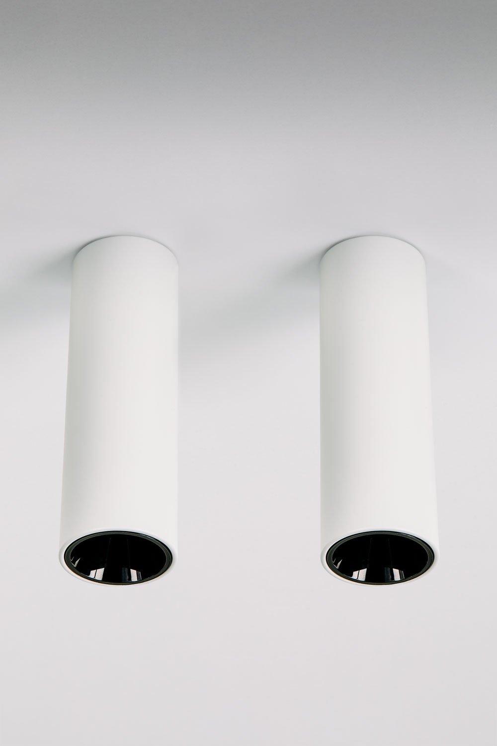 Pack of 2 round surface-mounted LED ceiling lights Ø5.7 cm for outdoor use in aluminum Luisiana, imagen de galeria 1