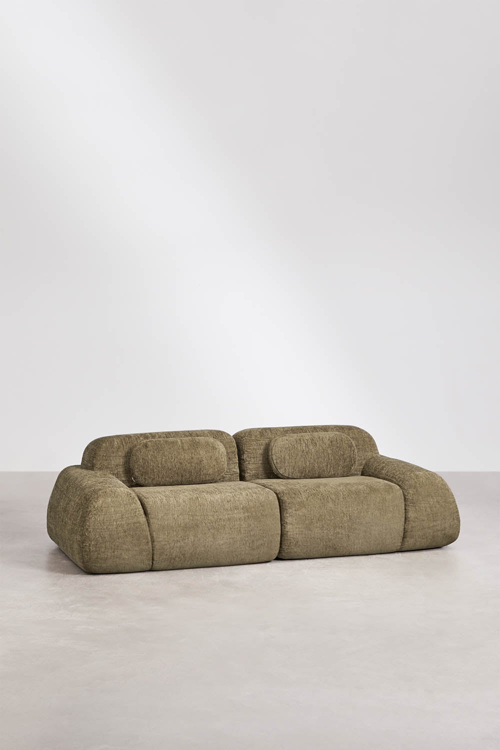 2-piece modular sofa in vacuum-packed chenille Merida, gallery image 1