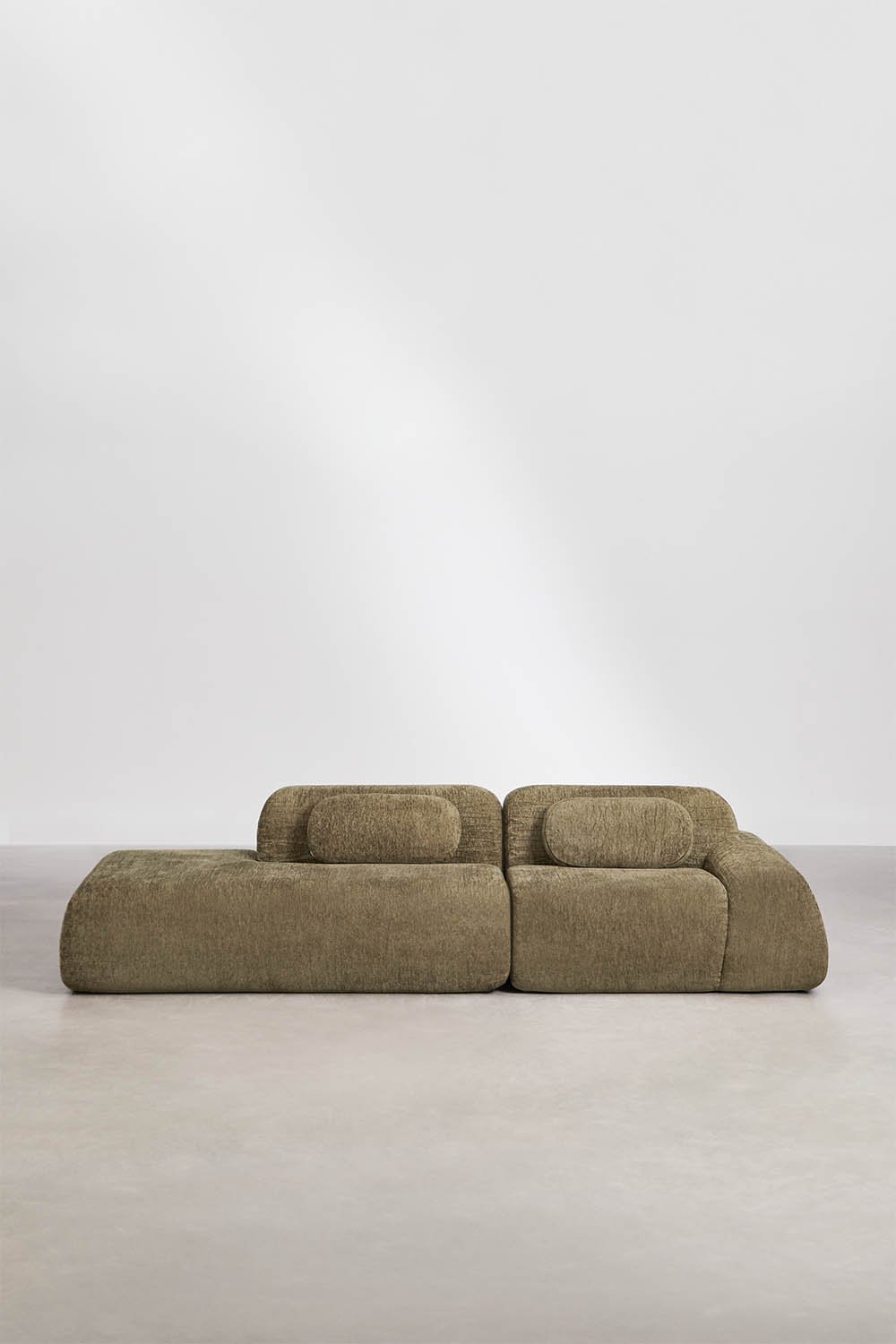 2-piece left chaise modular corner sofa in vacuum-packed chenille Merida, gallery image 3