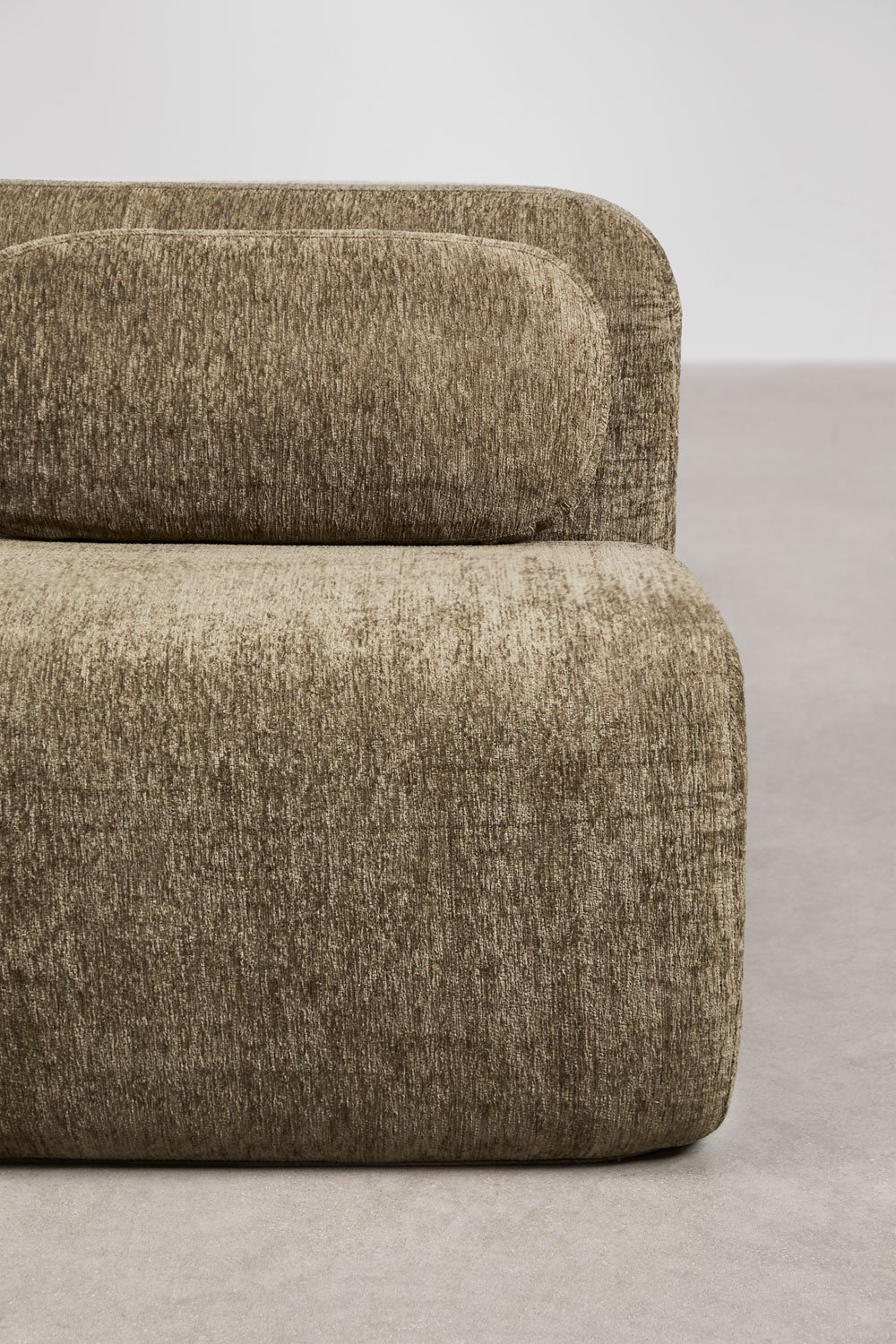3-piece left chaise modular corner sofa in vacuum-packed chenille Merida, gallery image 7