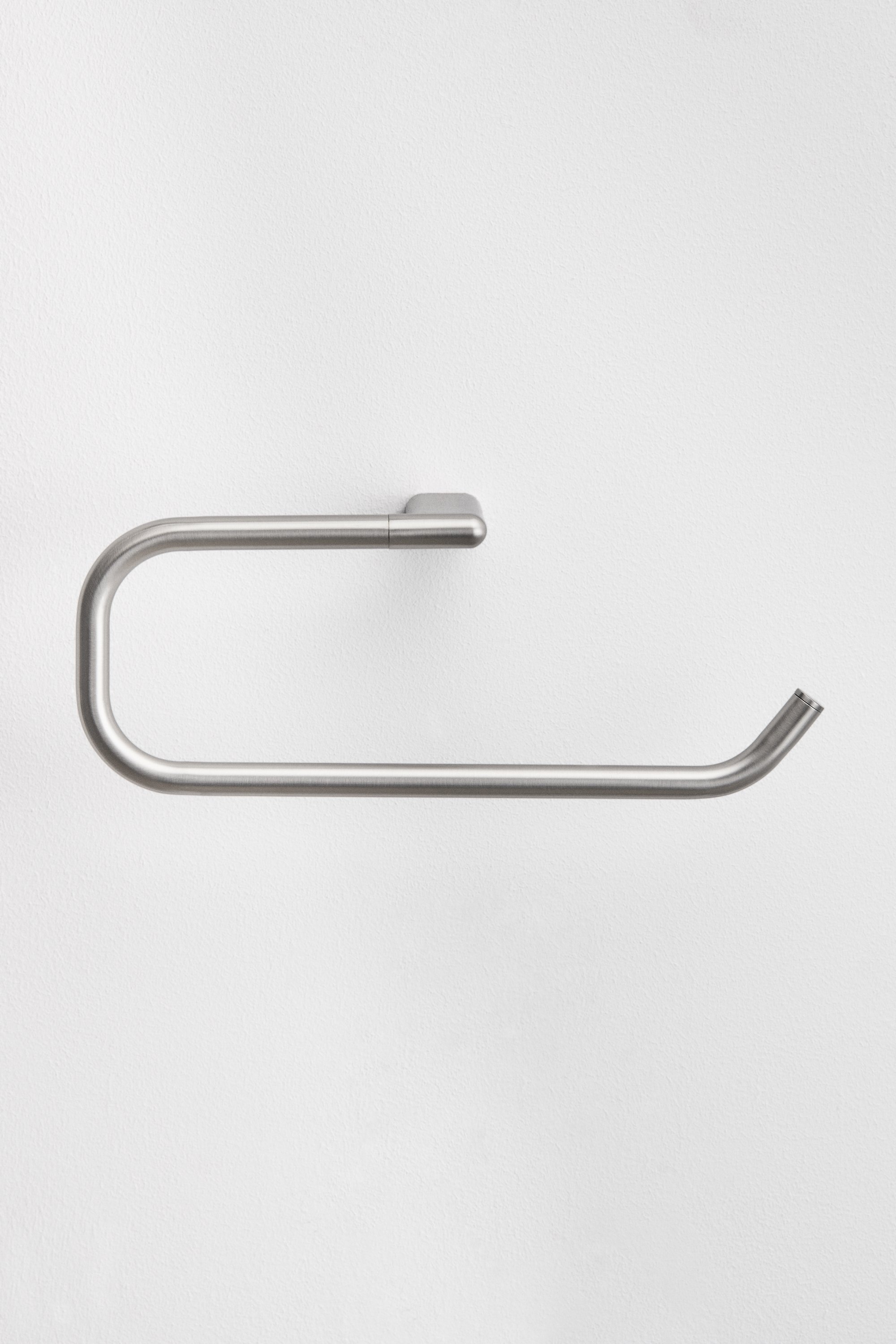 Wall-mounted towel rail with 30 cm bar in brushed grey stainless steel Rovent, gallery image 2