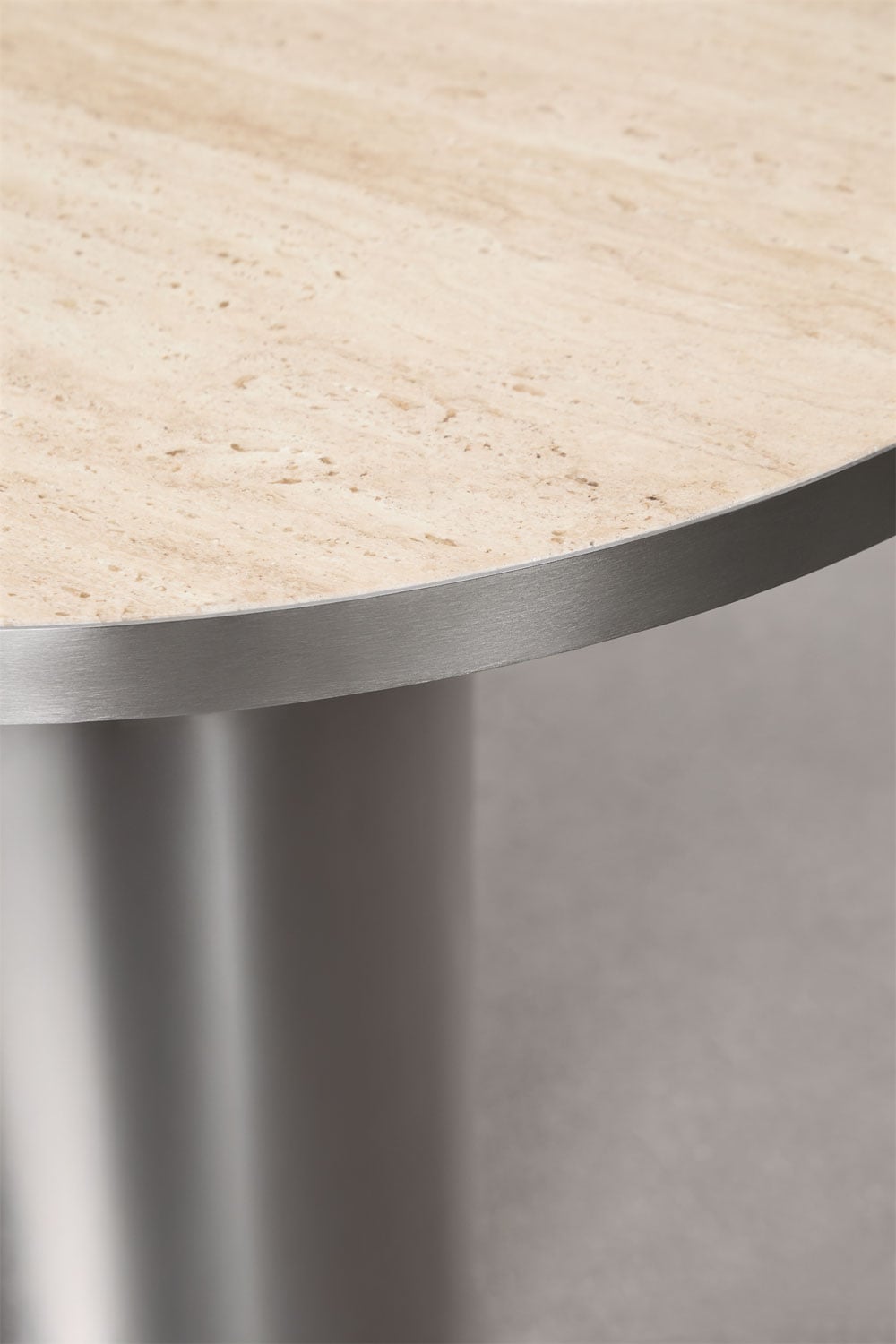 Oval dining table 220x110 cm in natural stone and stainless steel Fertrix, gallery image 6