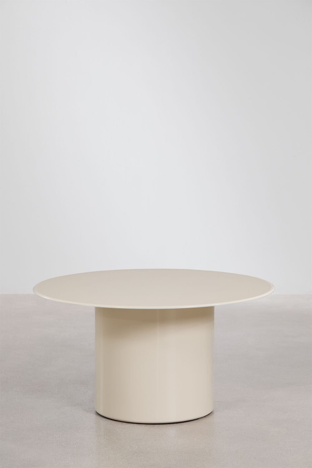 Round coffee table Ø80 cm in tempered glass and MDF Asgri, gallery image 1