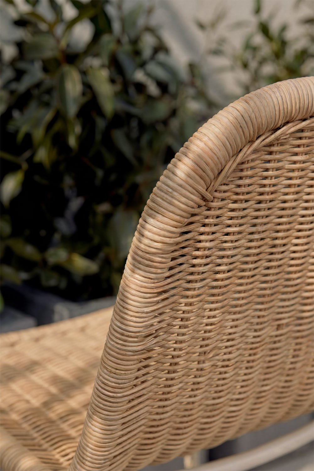 Pack of 2 stackable high garden stools in synthetic rattan Reiven, gallery image 2