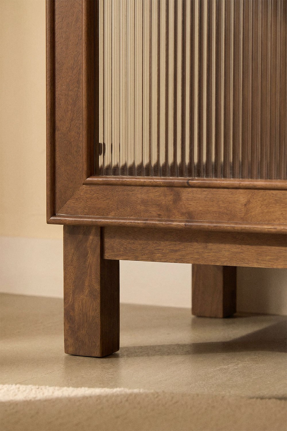Ildara mango wood and glass display cabinet, gallery image 2