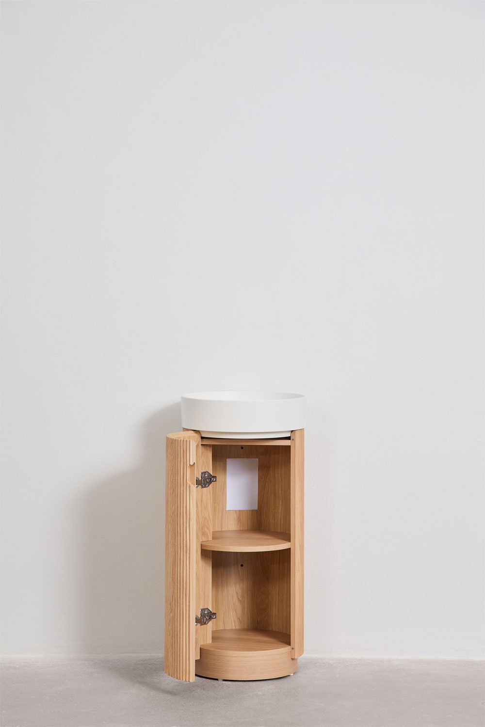 Freia Ø40 cm wooden bathroom furniture set with integrated sink, gallery image 5