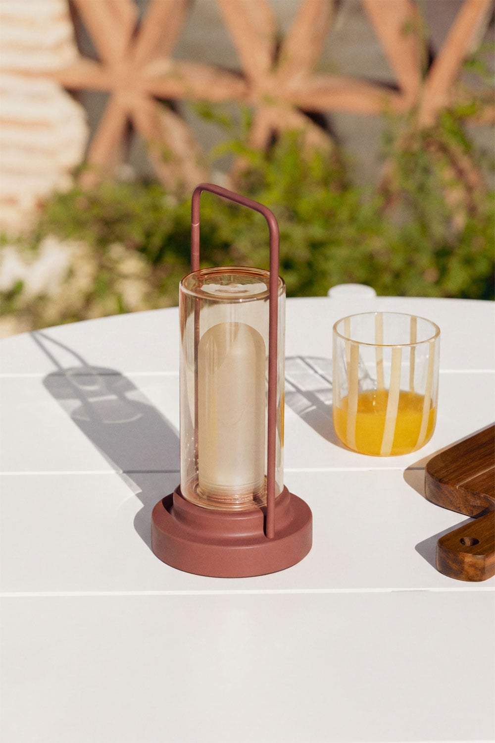 Wireless LED outdoor table lamp in iron and glass Sorlix, gallery image 1