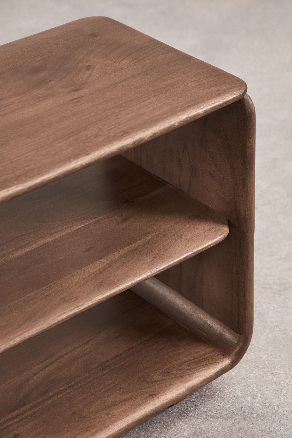 TV Stand 140x35 cm in dark acacia wood Tinsley, gallery image 3