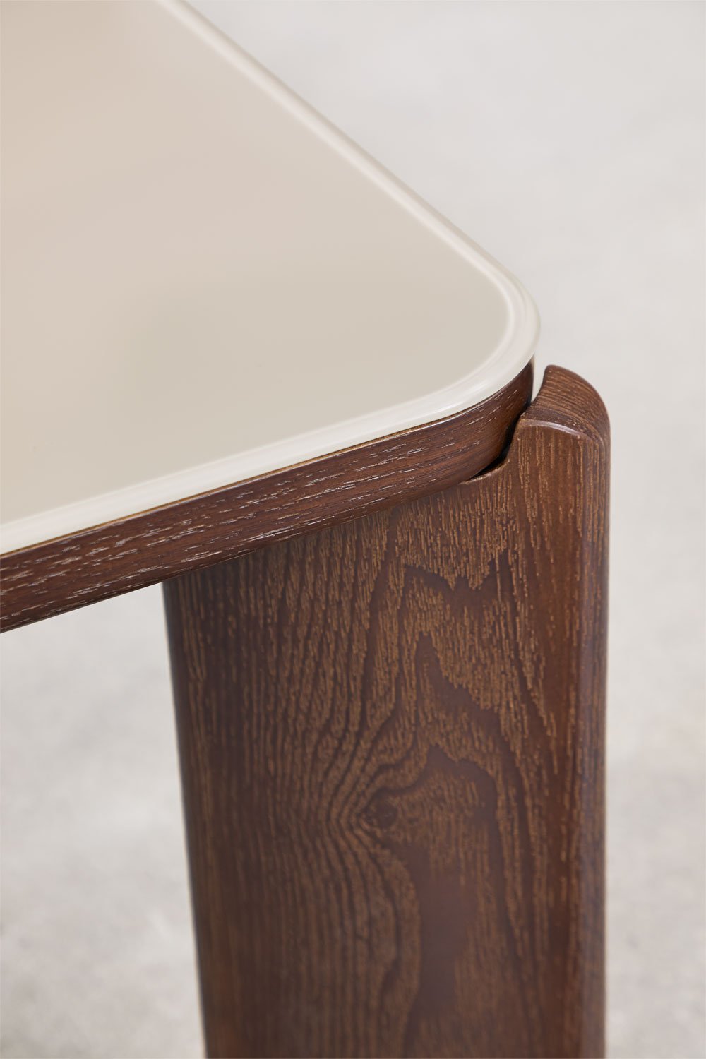 Nilea square coffee table 80x80 cm in tempered glass and MDF, gallery image 3