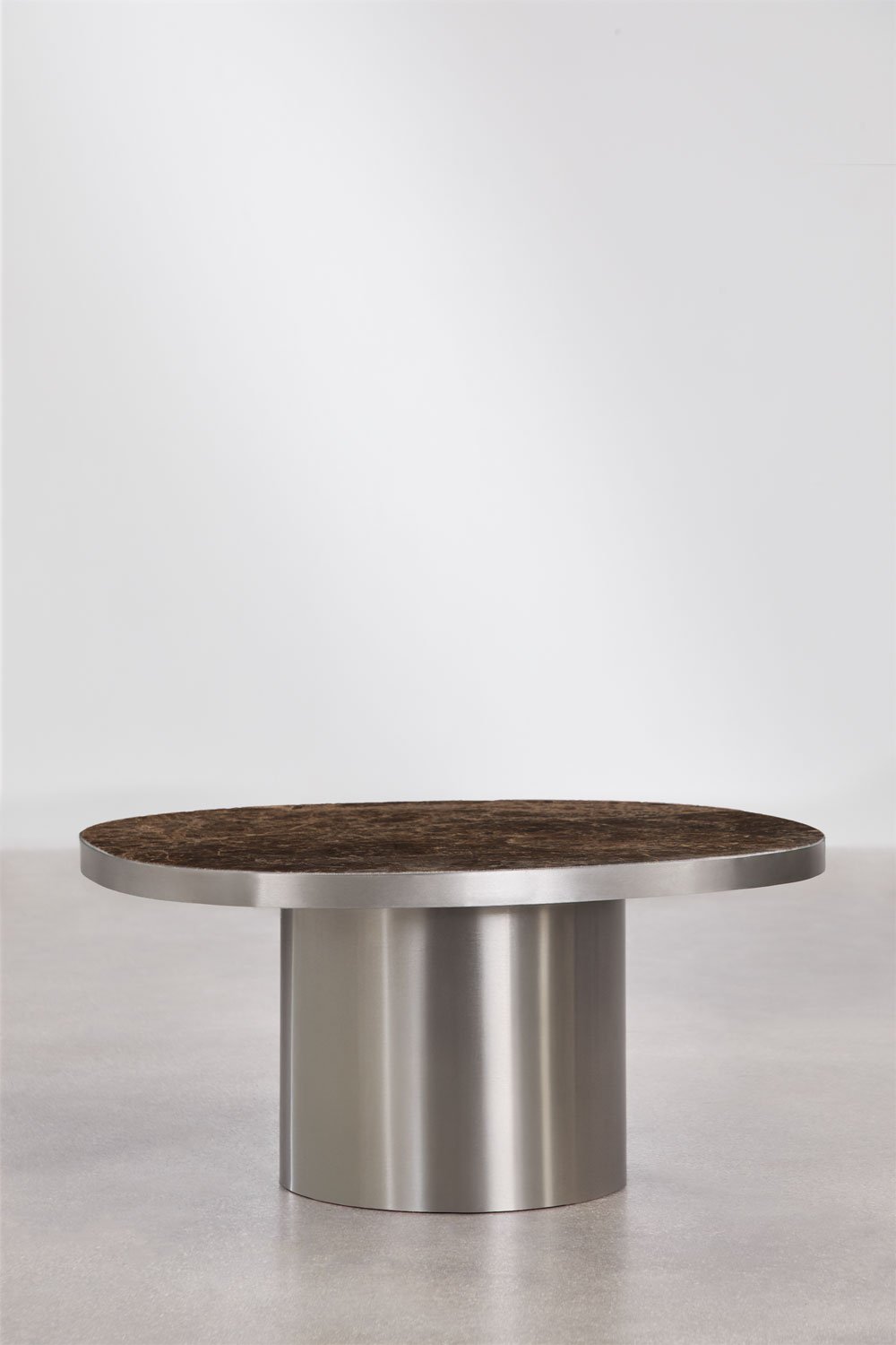 Fertrix natural stone and stainless steel coffee table, gallery image 1