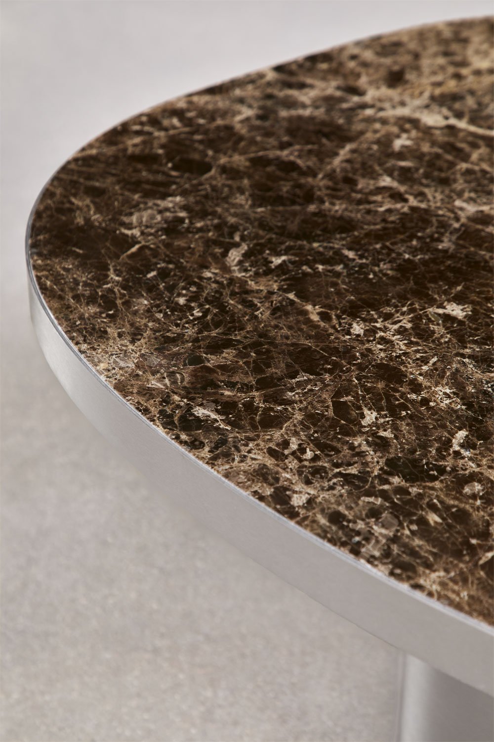 Fertrix natural stone and stainless steel coffee table, gallery image 2