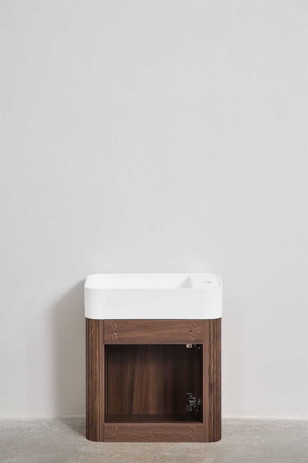 Suspended wooden bathroom furniture set with integrated sink Aizea, gallery image 7
