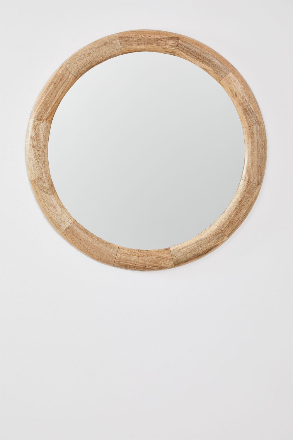 Round wall mirror Ø80 cm in Virek mango wood, gallery image 1