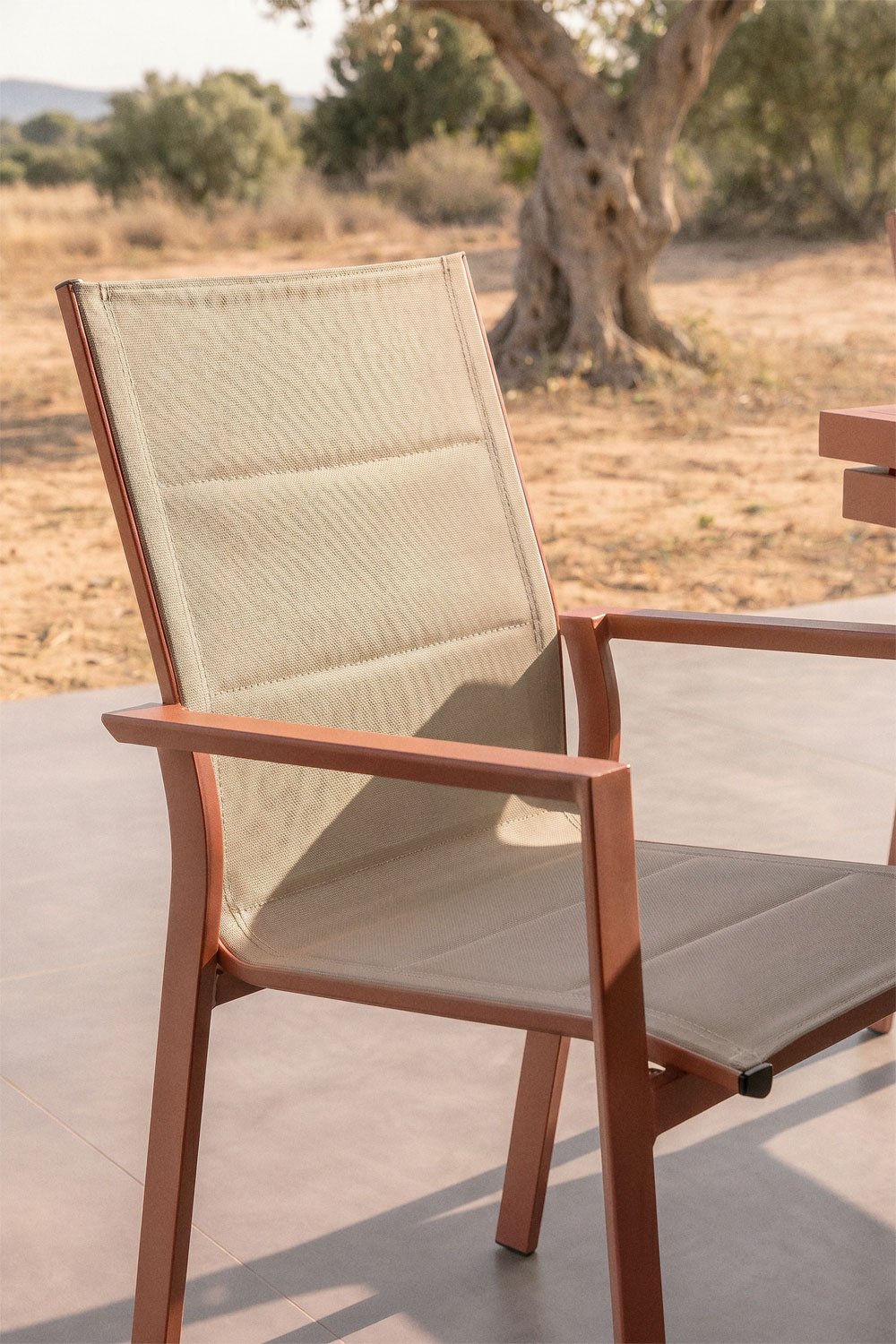 Stackable garden chair with aluminum armrests Karena, gallery image 2