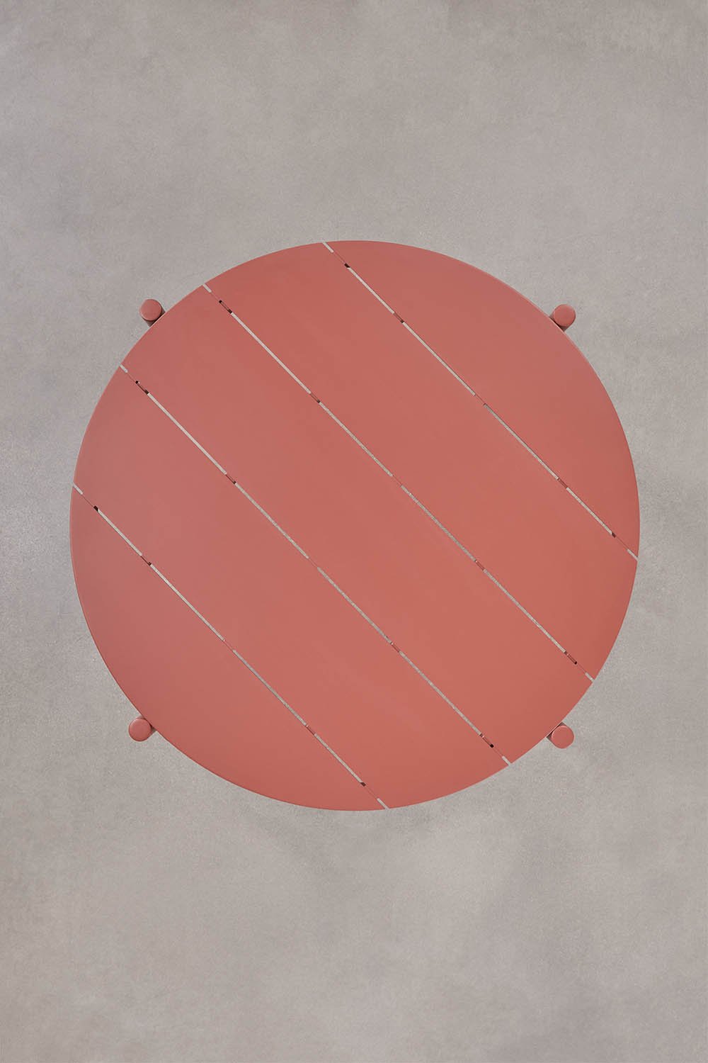 Round table set Ø110 cm in Elton aluminum and 4 stackable garden chairs in Graneli polypropylene, gallery image 5