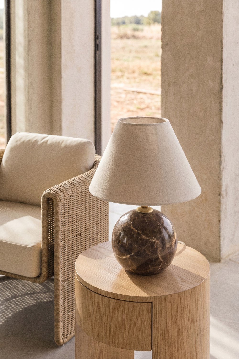 Marvexi natural stone table lamp, gallery image 1