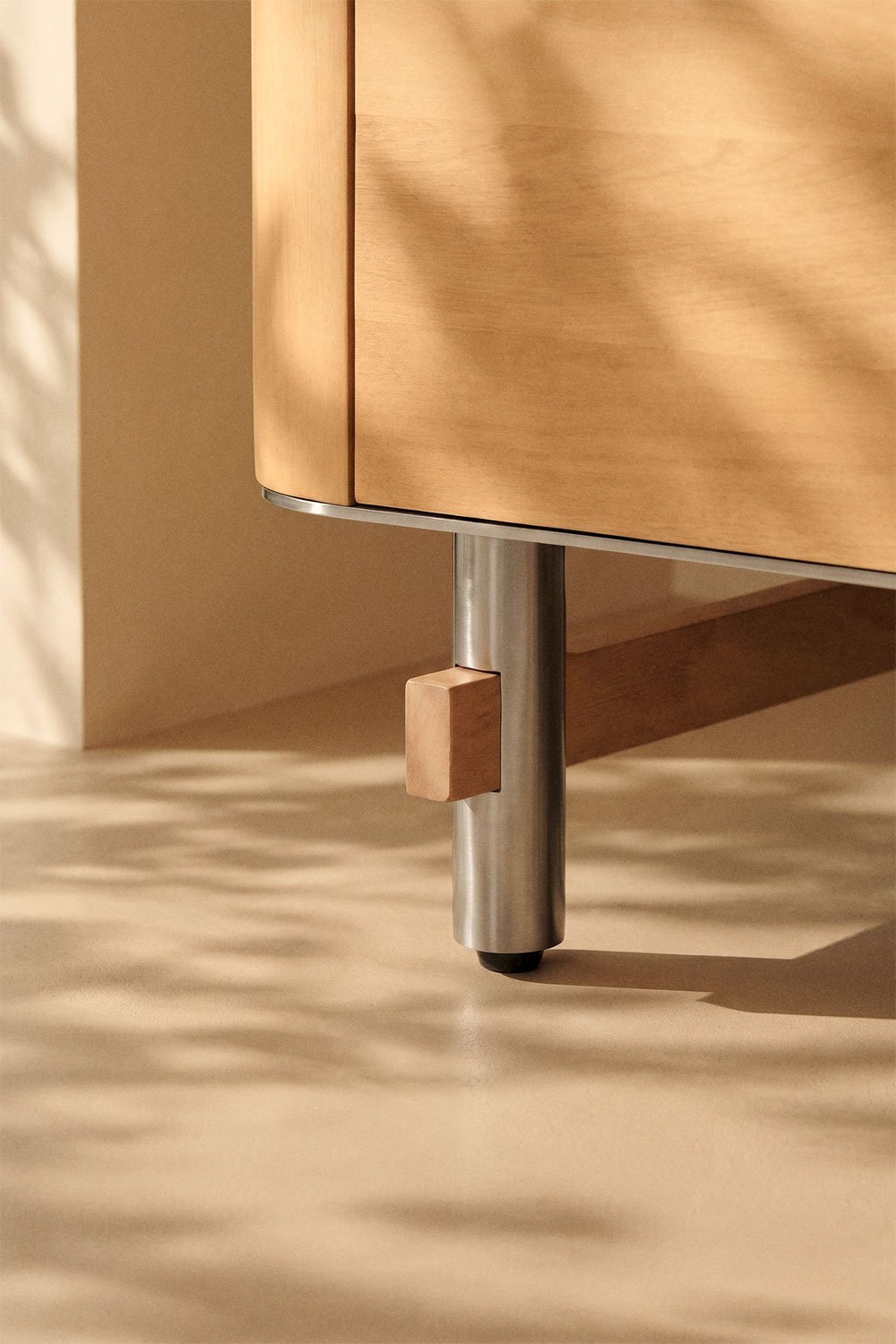 6-drawer chest 140x45 cm in mango wood and steel Osaka, gallery image 2