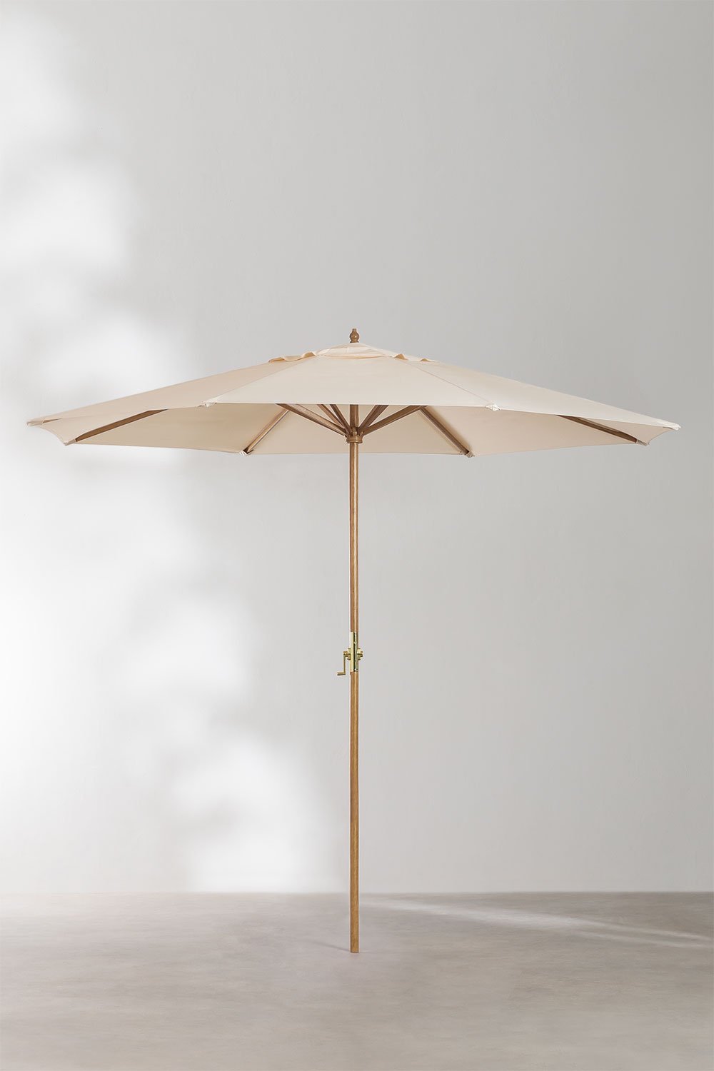 Cretas Ø290 cm umbrella in fabric and wood, gallery image 2