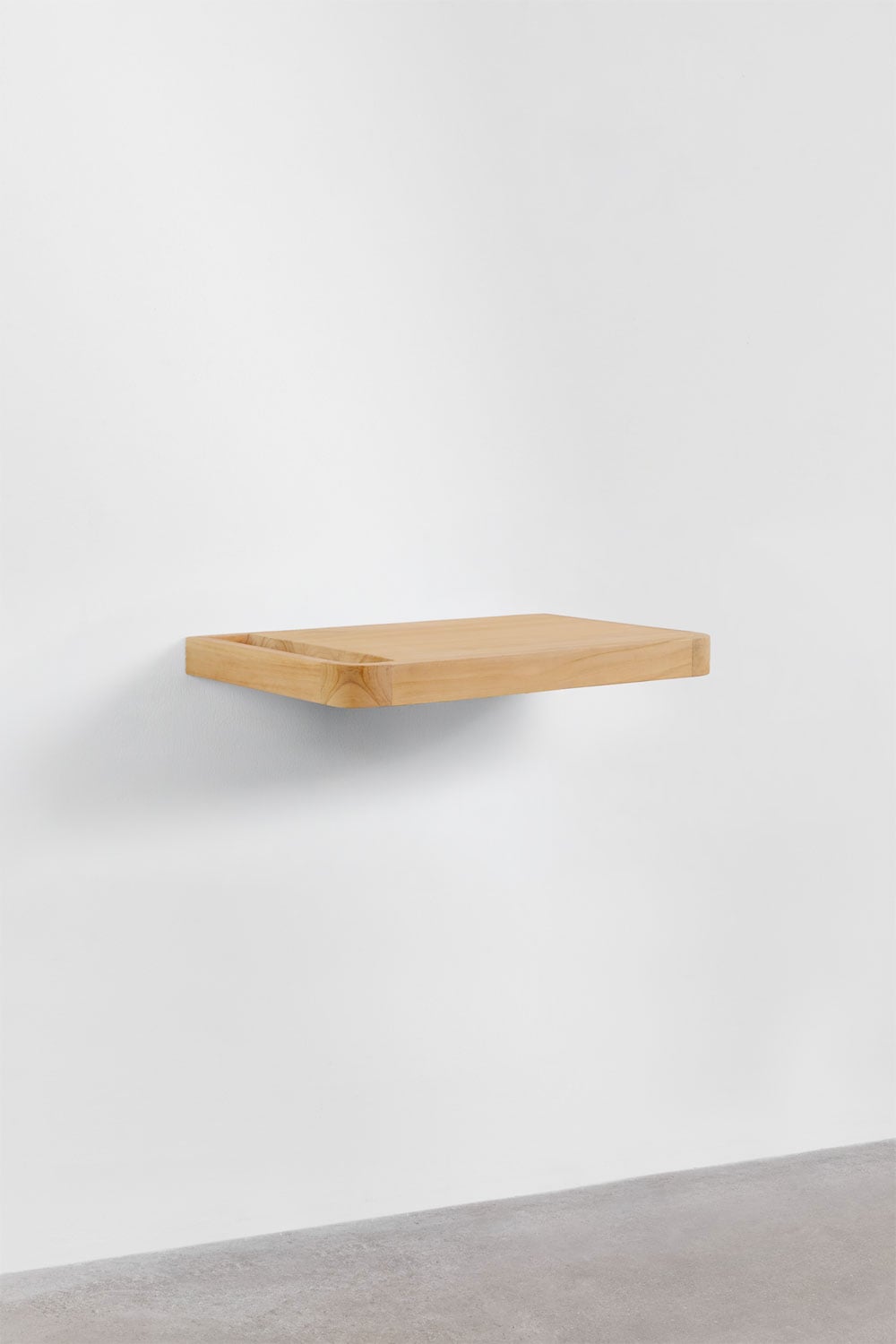 Suspended 70x45 cm bathroom furniture set in teak wood Neill, gallery image 4
