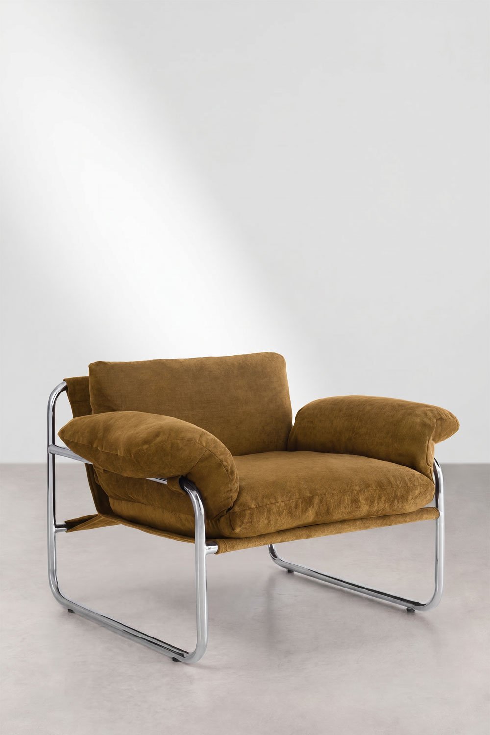 Armchair in chenille and iron Evani, gallery image 3