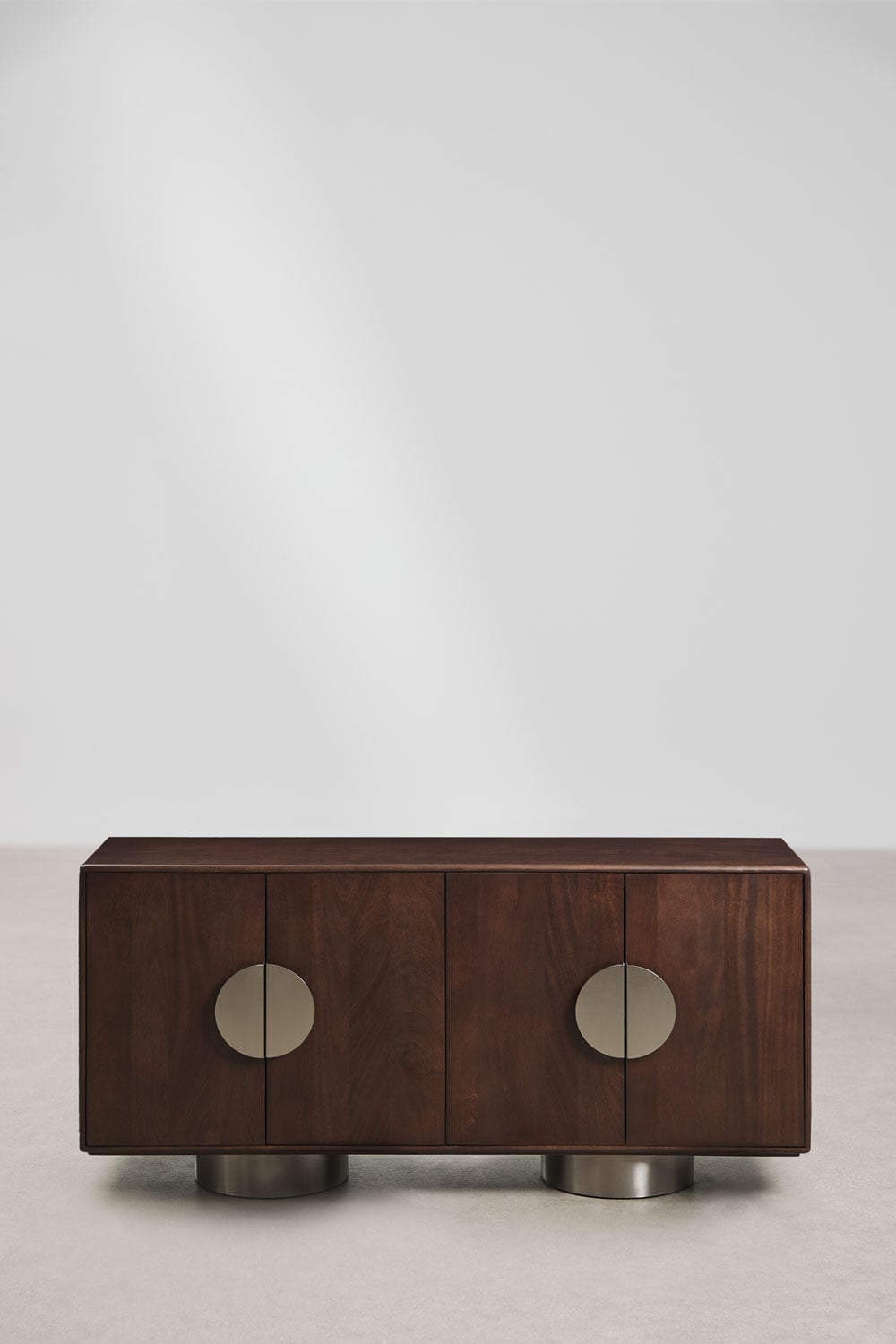 Rectangular sideboard 160x40 cm in mango wood and stainless steel Melisand, gallery image 4