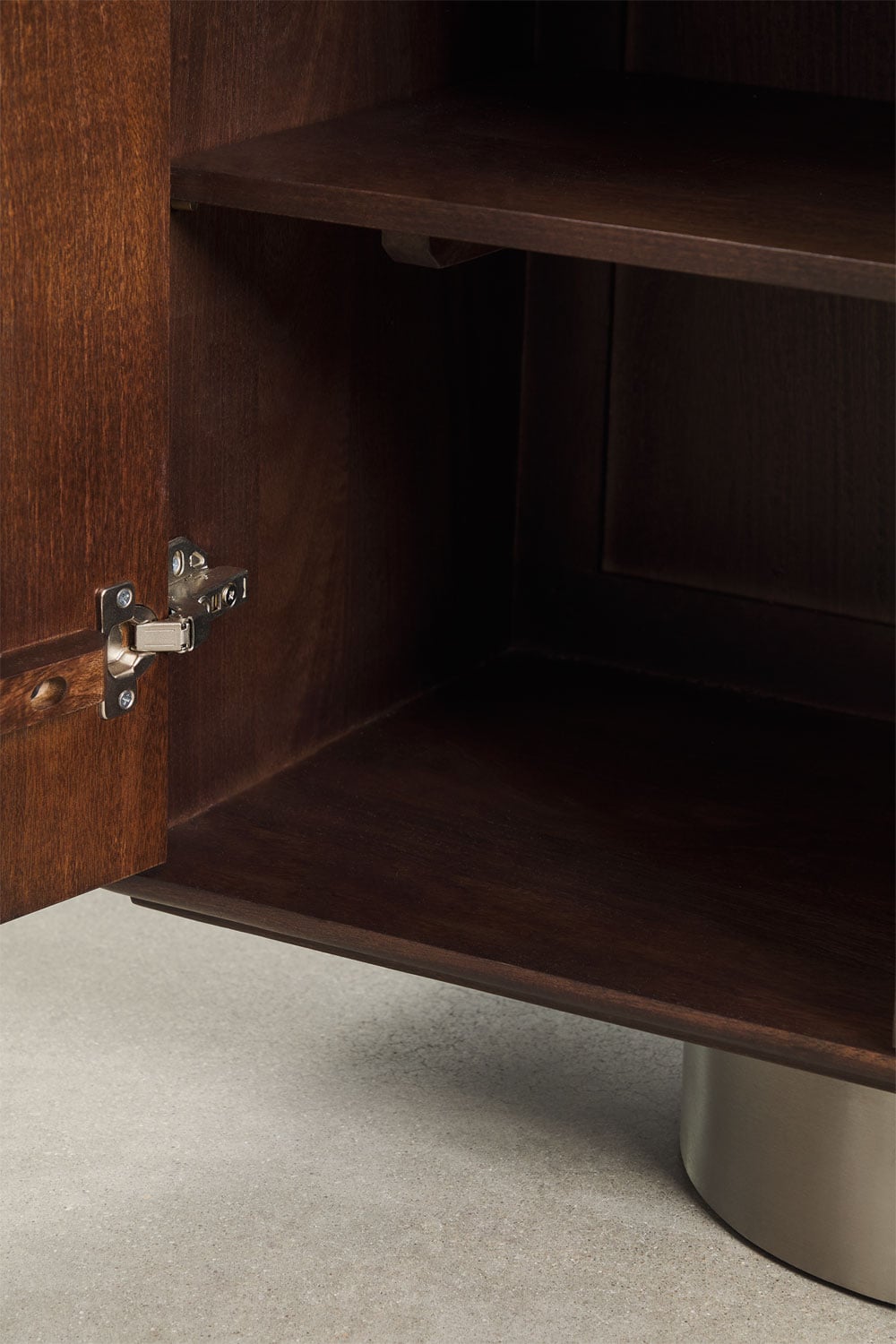 Rectangular sideboard 160x40 cm in mango wood and stainless steel Melisand, gallery image 8