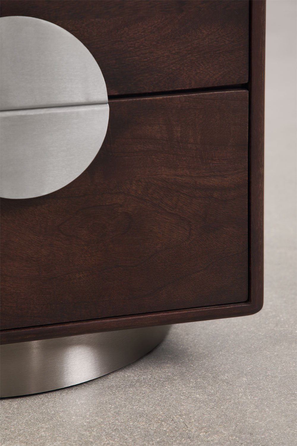 Pack of 2 nightstands 45x40 cm in mango wood and stainless steel Melisand, gallery image 8