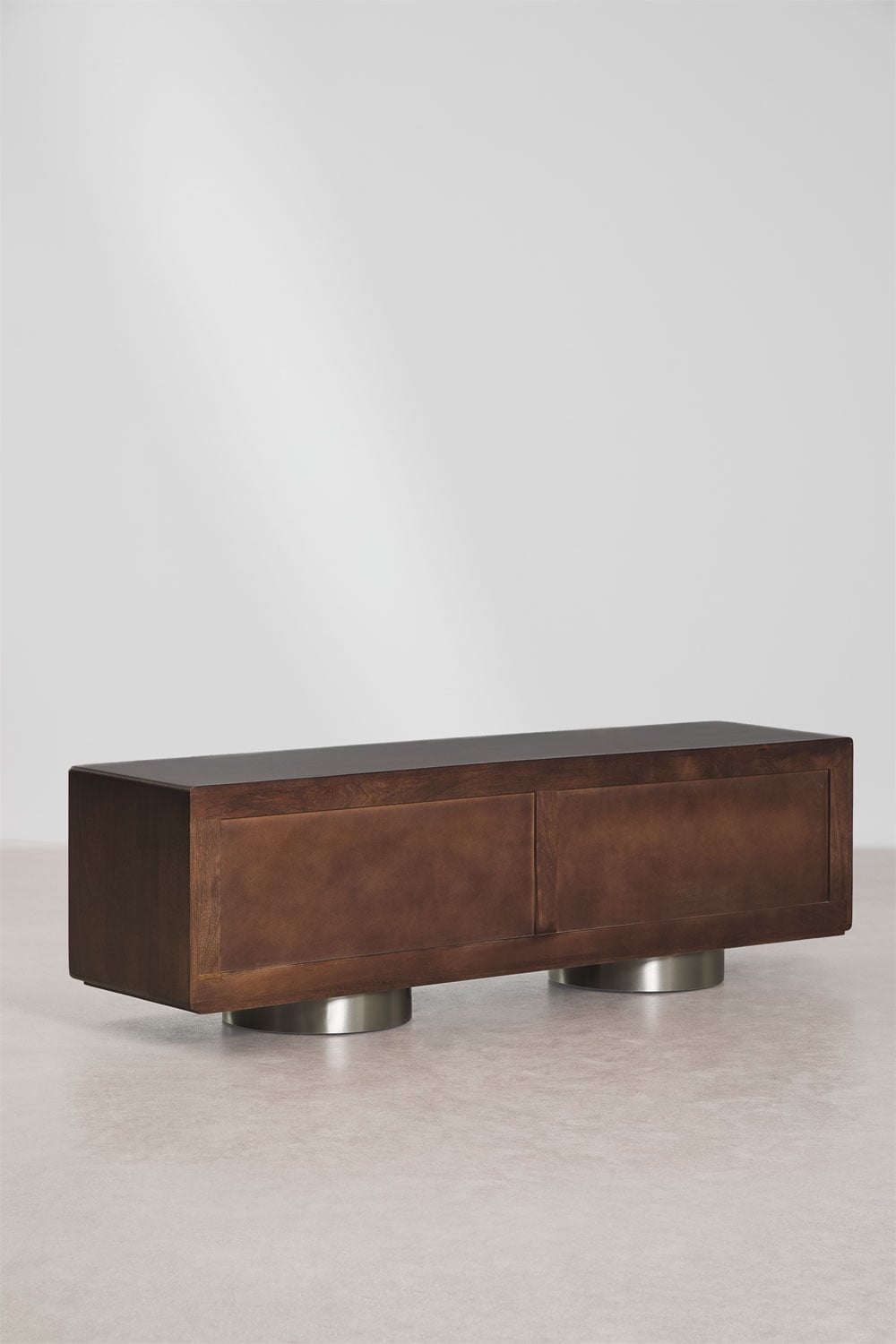 Melisand 180x40 cm TV cabinet in mango wood and stainless steel, gallery image 4