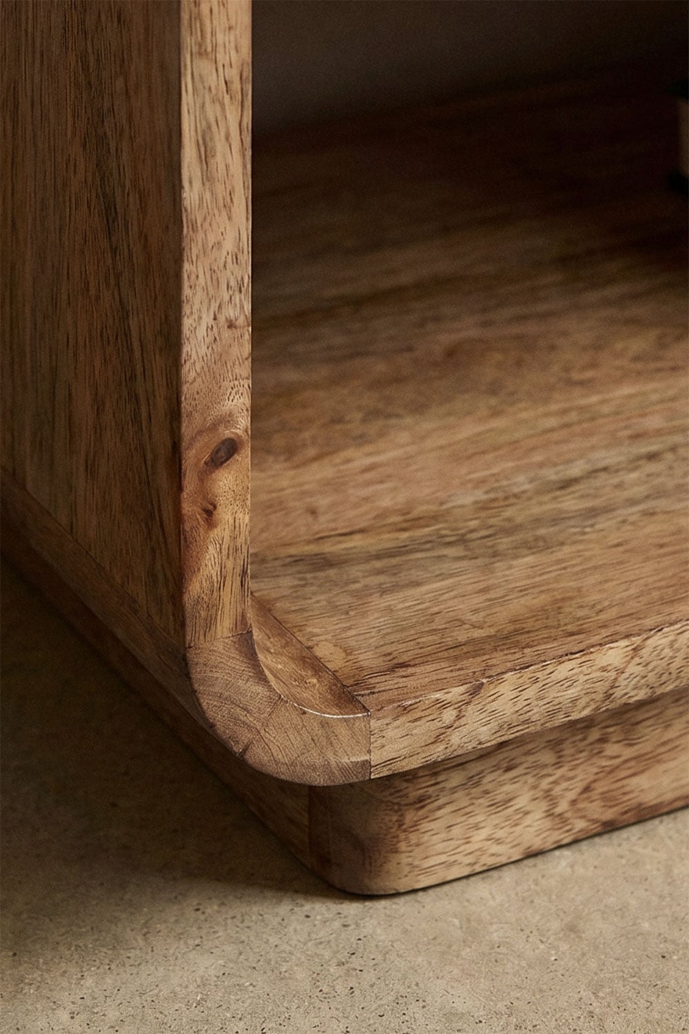 Pack of 2 nightstands 40x30 cm in mango wood, MDF, and jute Abrams, gallery image 2