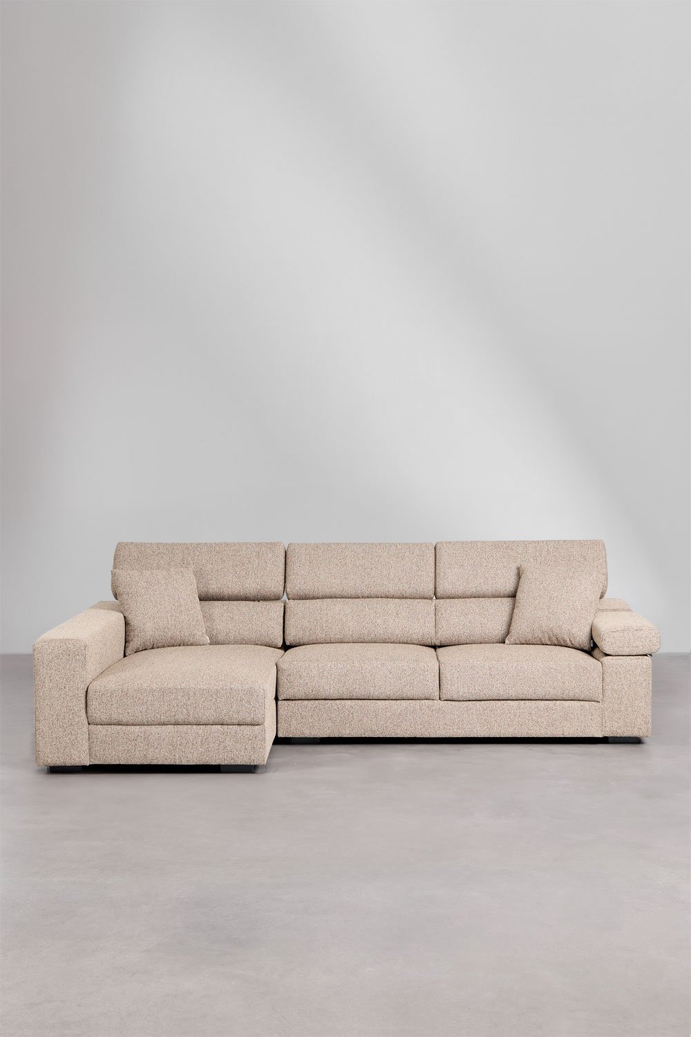 Left 3-seater chaise longue sofa with adjustable headrest and sliding seats Aramis, gallery image 5