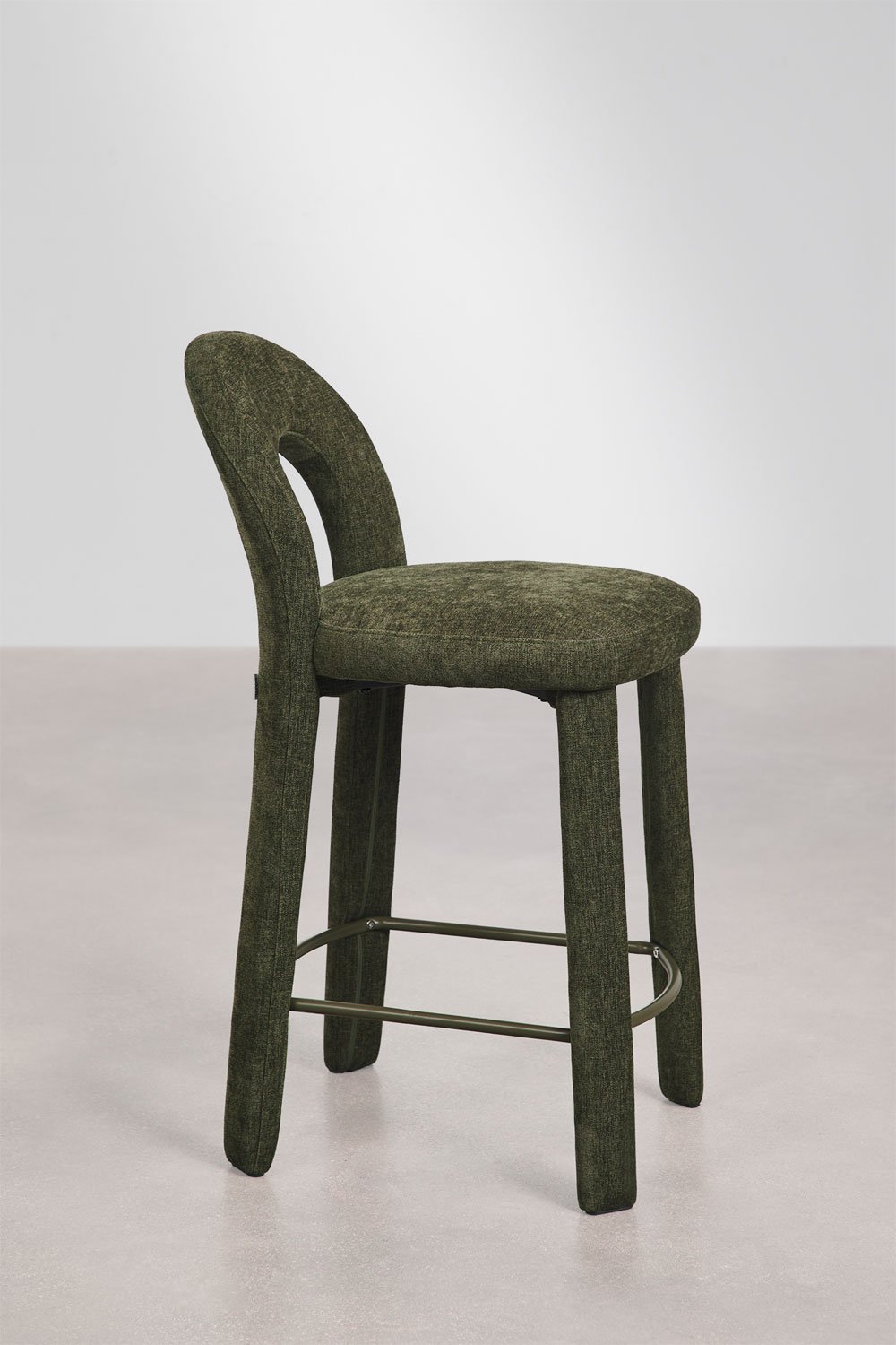 Gianis upholstered high stool in iron, gallery image 3