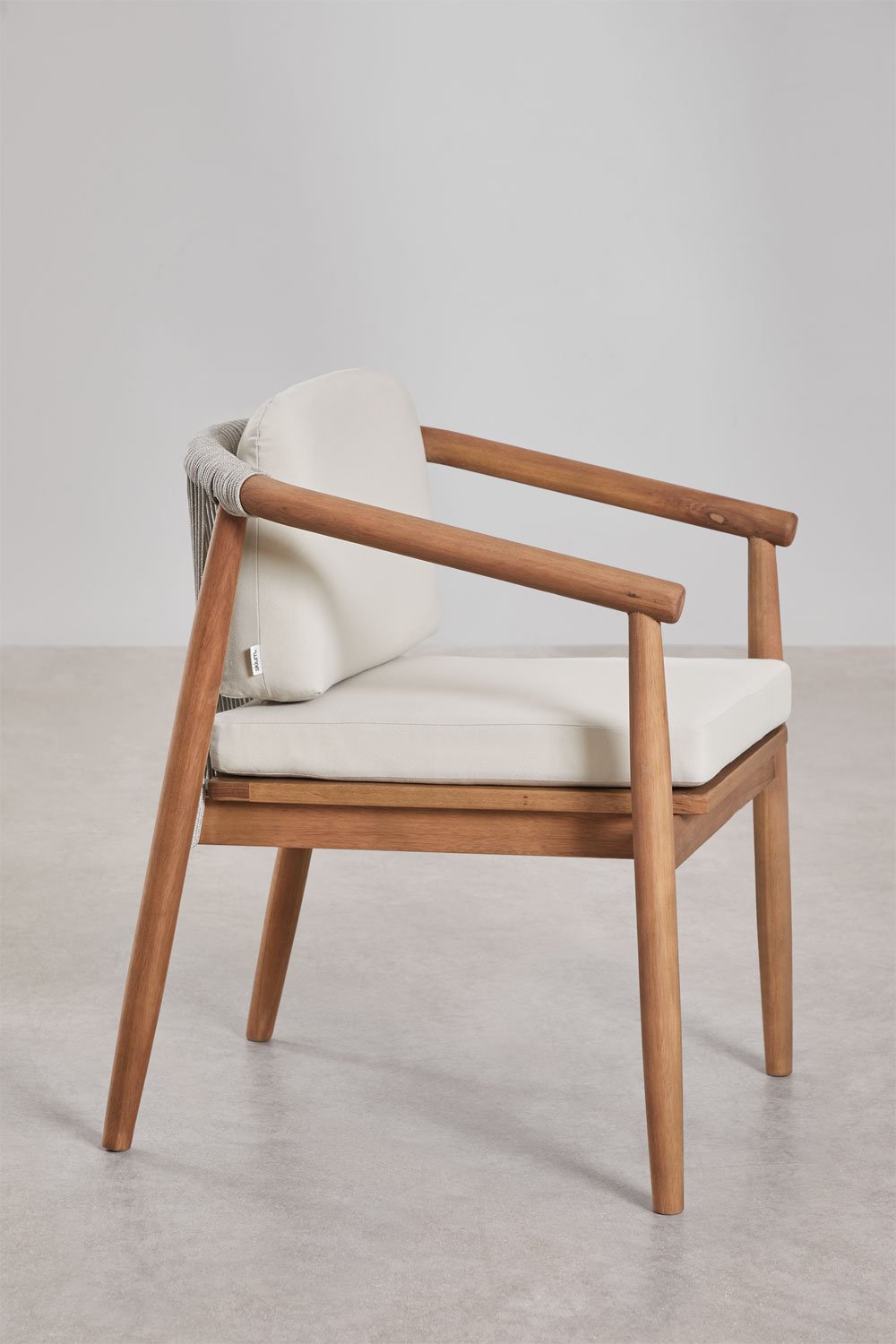 Aderyn dining chair with armrests in eucalyptus wood, gallery image 2