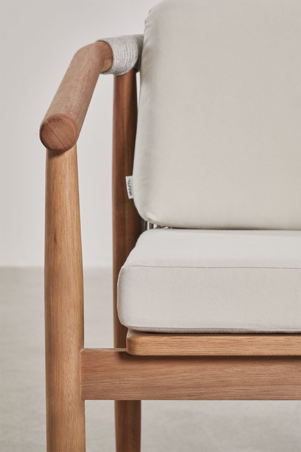 Aderyn dining chair with armrests in eucalyptus wood, gallery image 5