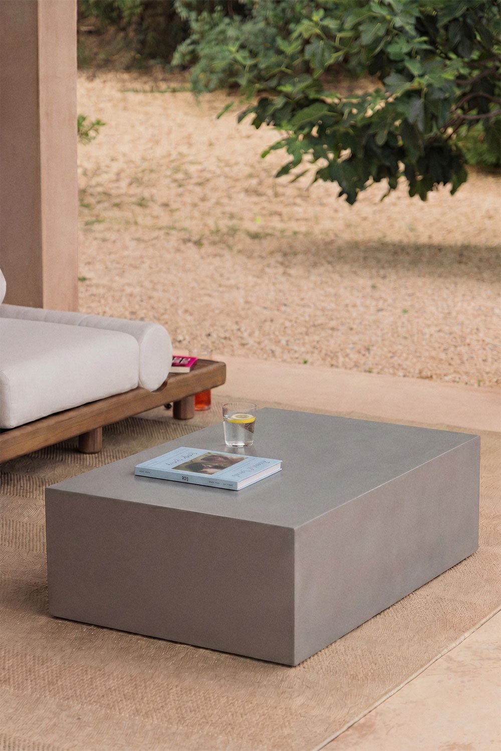 Rectangular 100x70 cm garden coffee table in Iuraima stainless steel, gallery image 1