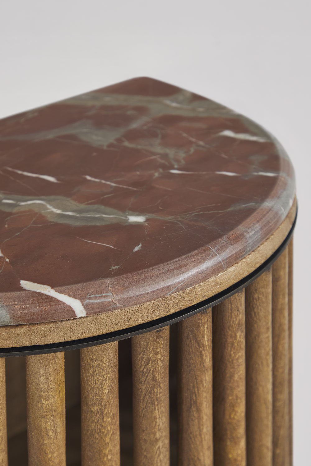 Floating nightstand 40x30 cm in mango wood and natural stone Talix, gallery image 5